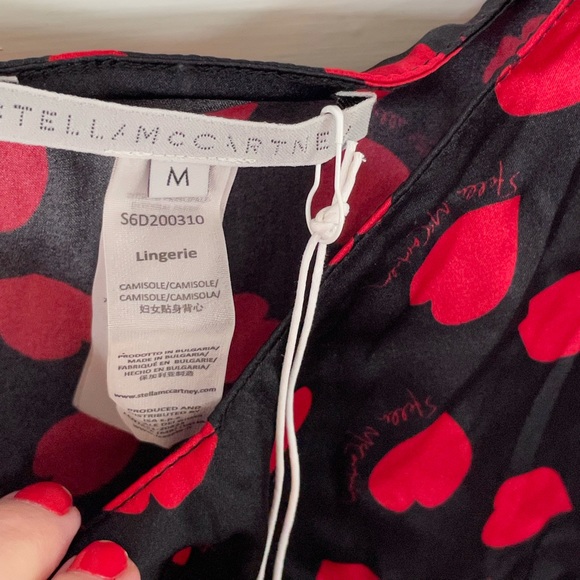 STELLA MCCARTNEY Women’s Heart Print Silk Blend Satin Camisole - Sizes S & M - Picture 7 of 11